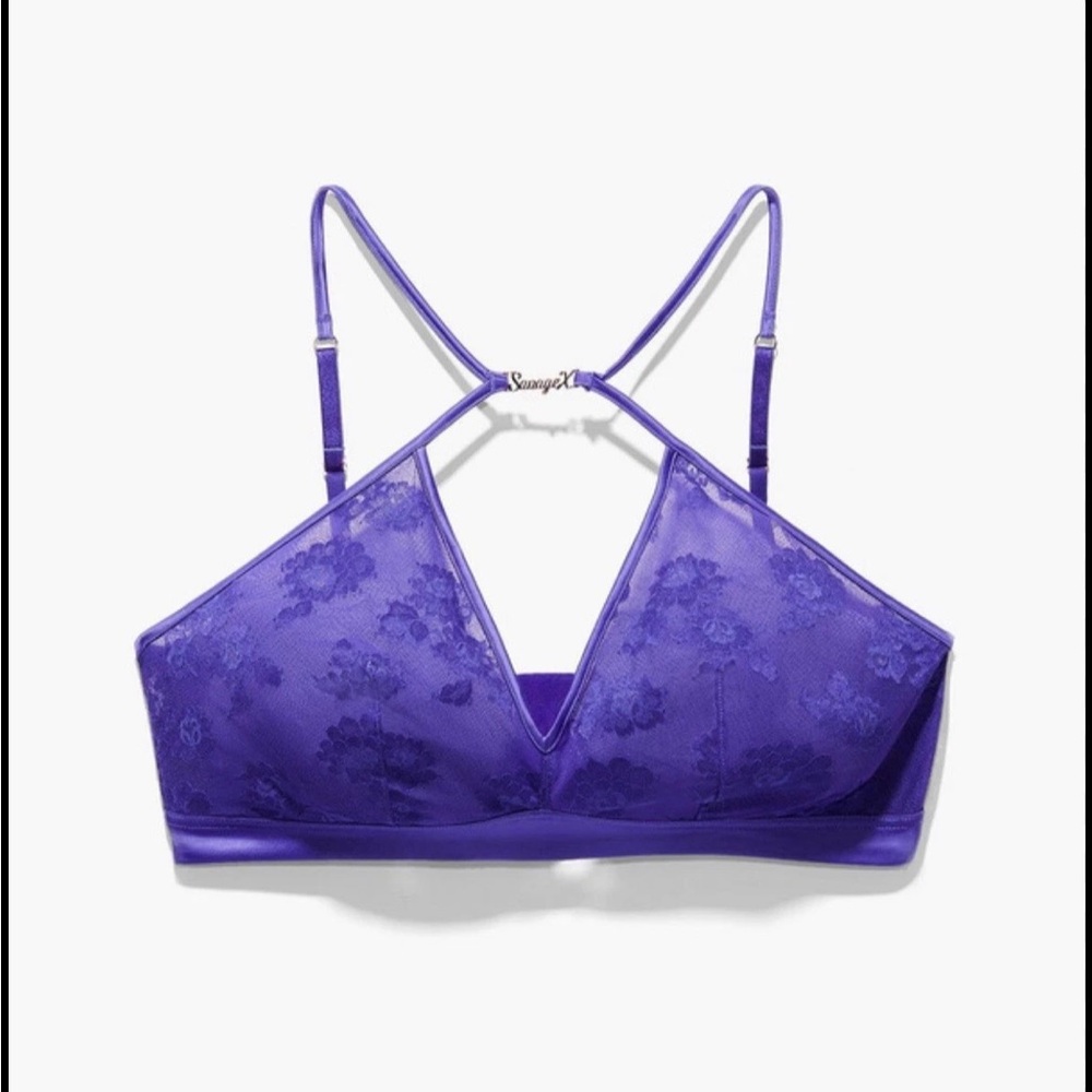 NWT Savage X Fenty Violet Floral Bralette